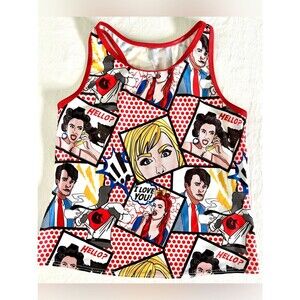 Costume Call Comic Pop Art Tank Top Colorful Graphic Sleeveless Women’s S/M ALA